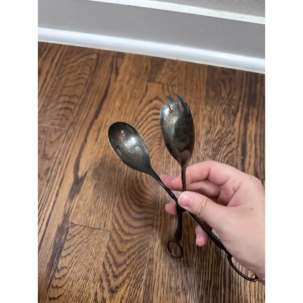 Silver Plated Scissor Style Salad Tongs‎ - Sheffield England